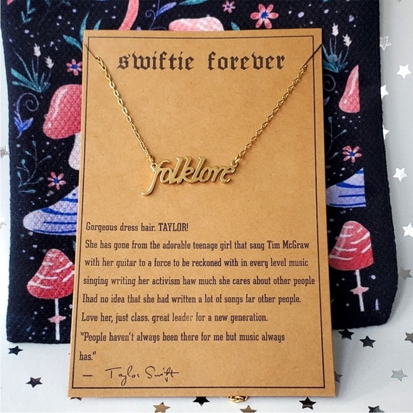 FOLKLORE Taylor Swift Fan merch stainless steel Necklace GIFT SET - Picture 3 of 4
